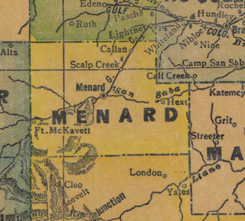 Menard County TX 1940s Map