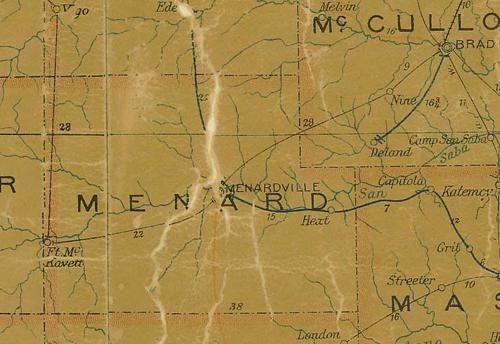 Menard County TX 1907 Postal Map