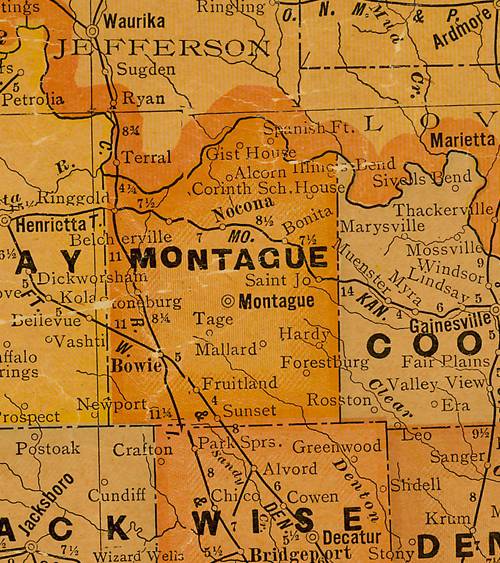TX Montague County 1920s Map