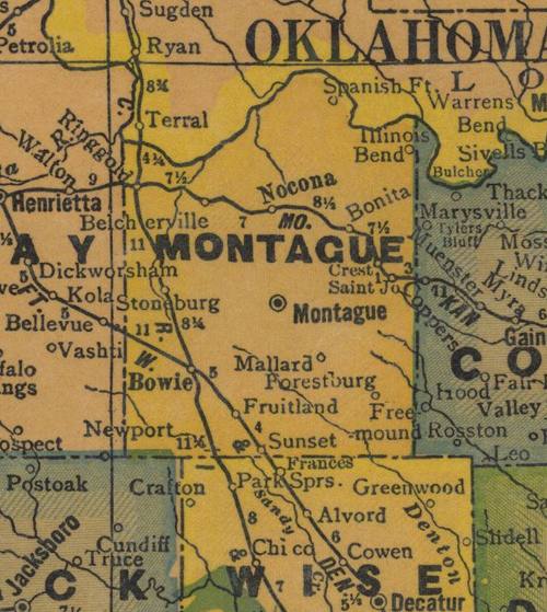 TX Montague County 1940s Map