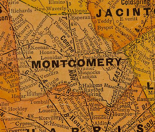 TX - Montgomery County 1920s Map