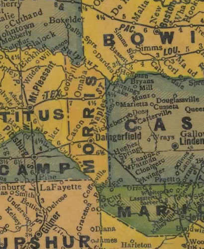 Morris County Texas 1940s map