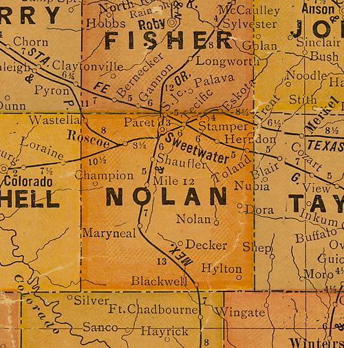 Nolan  County TX 1920s map