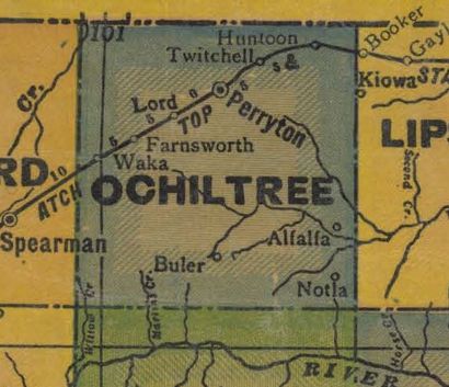 TX Ochiltree   County 1940s Map