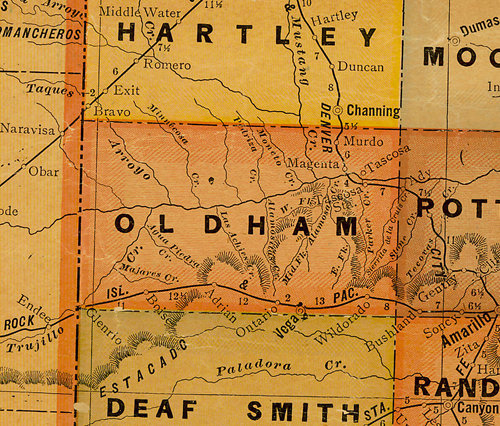 Oldham CountyTX 1920s map