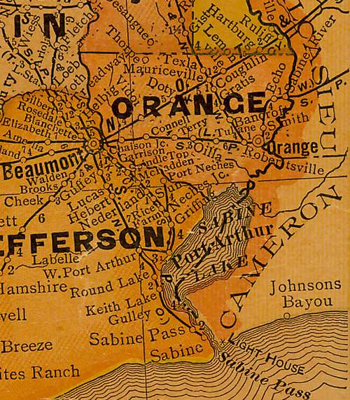 Orange County TX 1920 Map