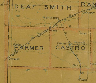 TX - Parmer County 1907 postal map