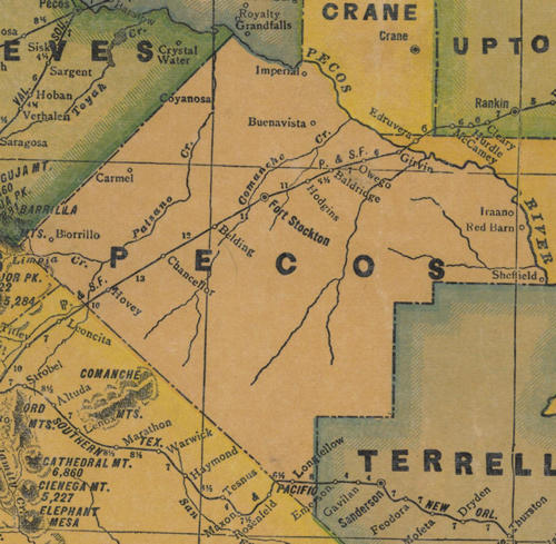 Pecos County TX 1940s Map
