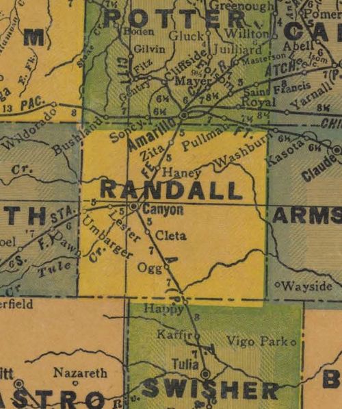 Randall CountyTX 1940s map