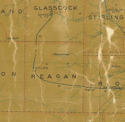 TX Reagan County 1907 Postal Map