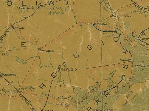 Refugio County TX 1907 postal map