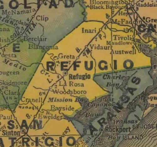 TX Refugio County 1940s Map