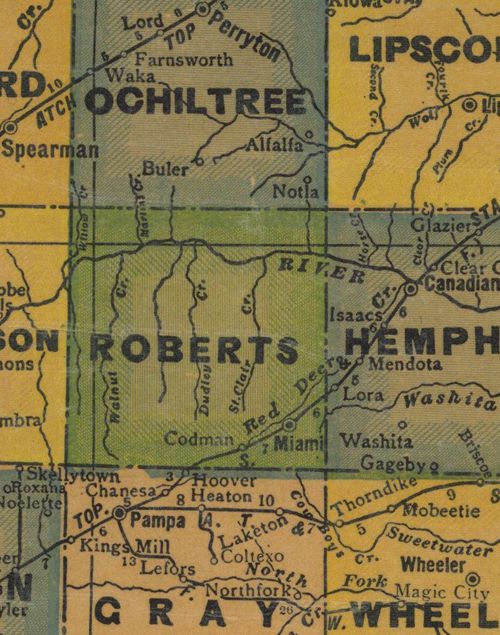 TX Roberts County 1940s Map