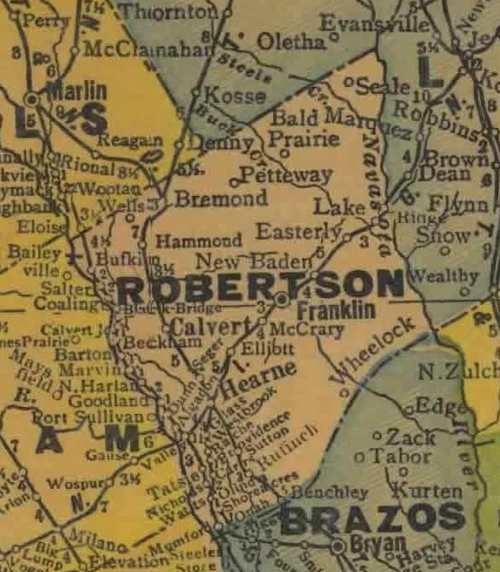 TX Robertson County 1940s map