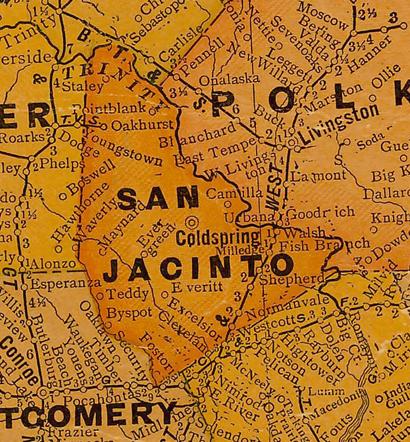 San Jacinto Texas 1920s map