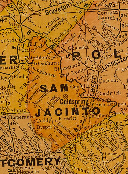 TX San Jacinto County 1920s Map