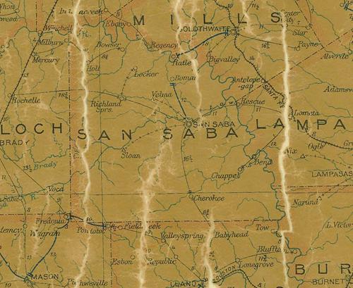 San Saba County TX 1907  map