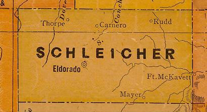 Schleicher County TX 1920s Map