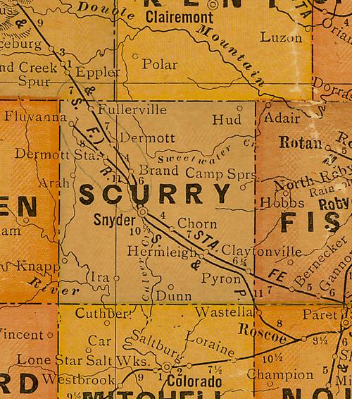 TX Scurry County 1920s Map