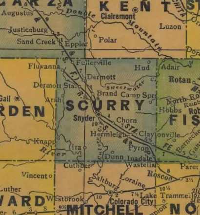 TX Scurry County 1940s Map
