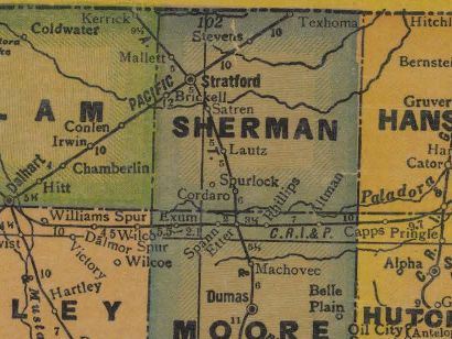 Sherman Texas On Map Stevens, Texas, Sherman County Ghost Town.