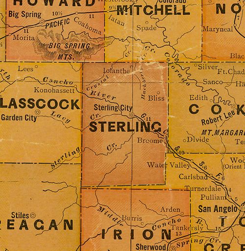 Sterling  County TX 1920s map