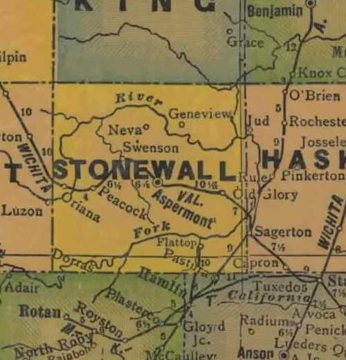 TX Stonewall County 1940s Map