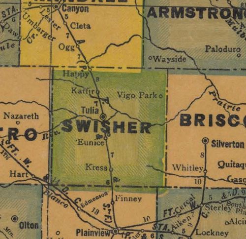 Swisher County TX 1940s map