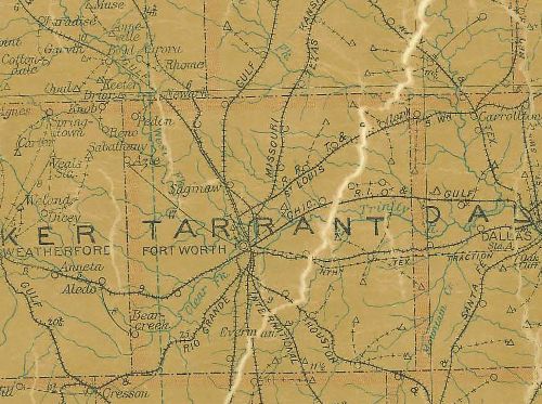 TX - Tarrant County 1907 Postal Map