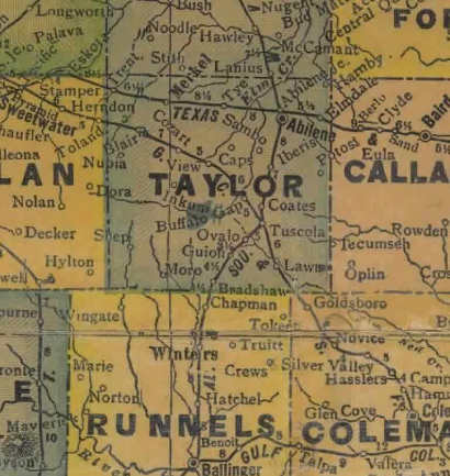 TX - Taylor County Texas 1940s Map