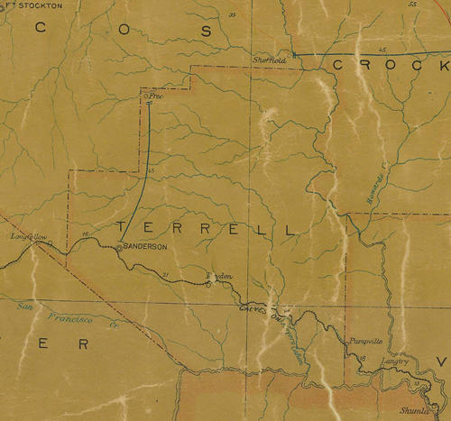 Terrell County TX 1907 Postal Map