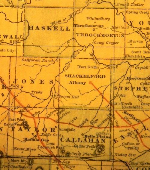 TX  Jones County 1882 Postal Map