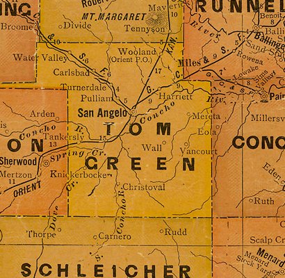 TX Tom Green County 1920s Map
