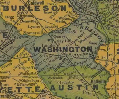 Washington County Texas 1940s map