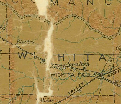 Wichita County TX 1907 Postal Map