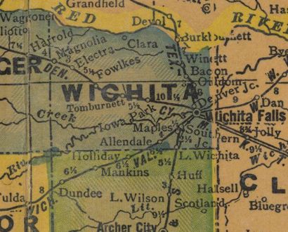 TX Wichita County 1940s Map