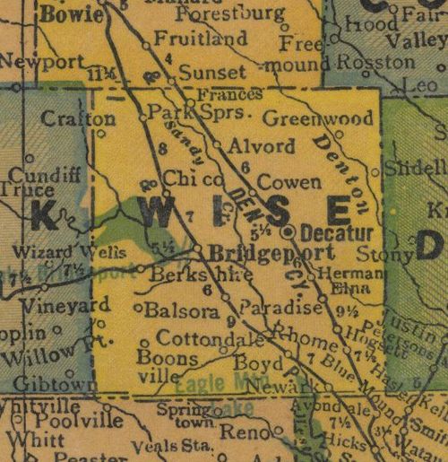 TX Wise County 1940s Map