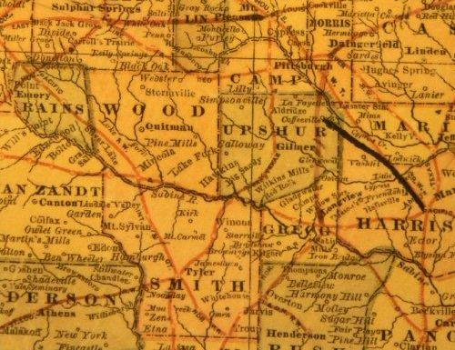 Wood County Texas  1882  postal map