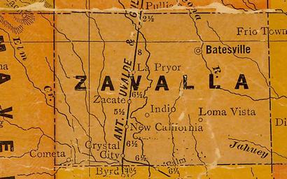 Zavalla County TX 1920s Map