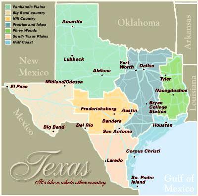 Texas Regions And Towns Travel Guide