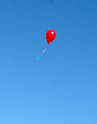 Valentine balloon aloft