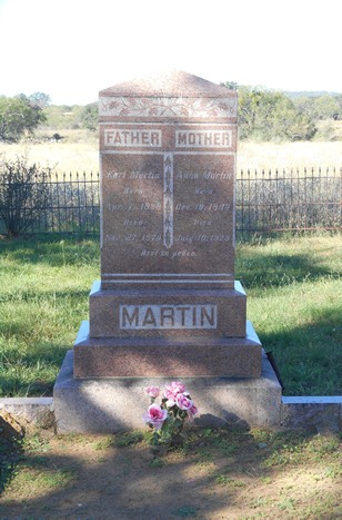 Hedwig's Hill. - Grave of Karl and Anna Martin at Martin Family Cemetery 