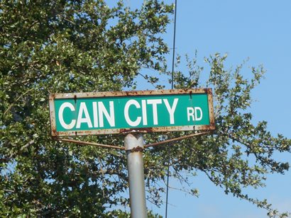 TX - Cain City Rd sign