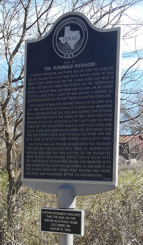 Harper TX - Site of The McDonald Massacre Historical Marker 
