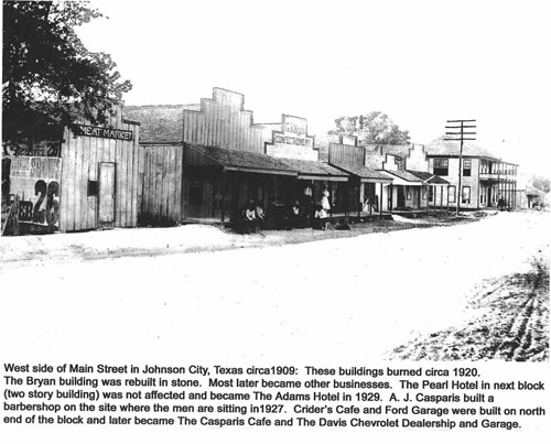 Johnson City TX - main street, 1909