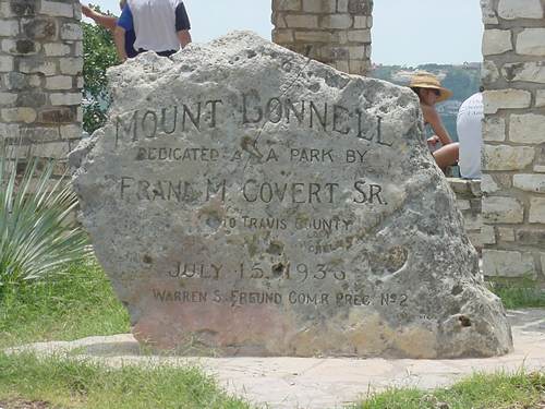 Mount Bonnell stone marker