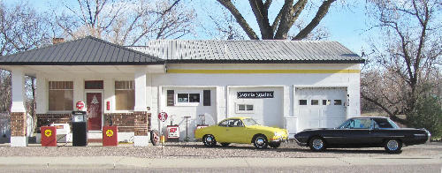 Restored 1928 Sinclair  Gas Station, Dawson, Minnesota,