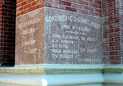 TX - Gonzales County Courthouse  cornerstone