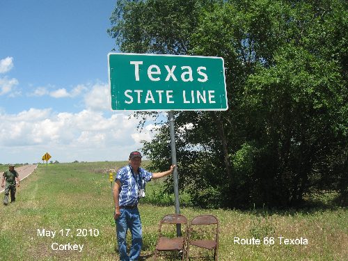 Texola Route 66 Texas State Line sign
