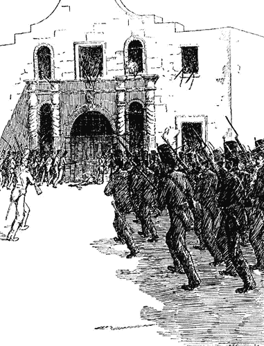 Alamo Battle drawing